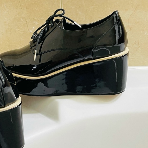 SOLD 😃 DESIGN LAB Black Patent Leather Platform Shoes Sz 7 - Picture 12 of 16